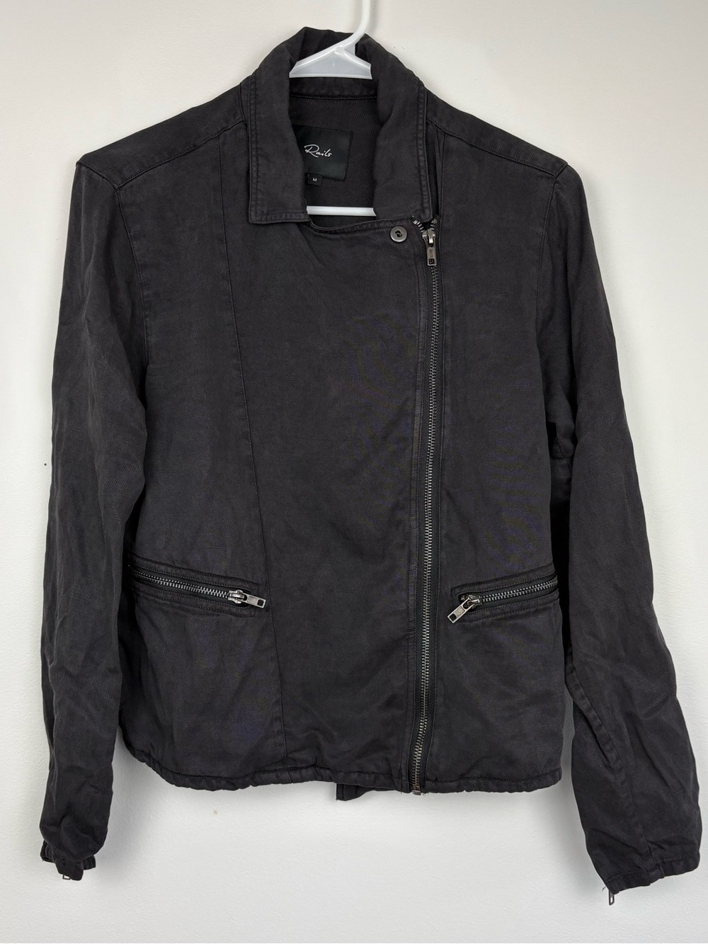 Rails Asymmetric Coal Moto Jacket Medium Good Condition Edgy Mod Bikercore Chic